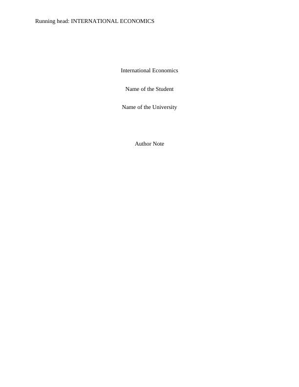 MBA 6641- International Economics Assignment_1