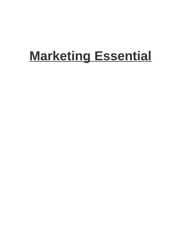 Marketing Essential - MIS  Assignment_1