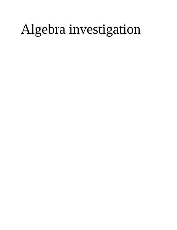 Algebra Investigation_1