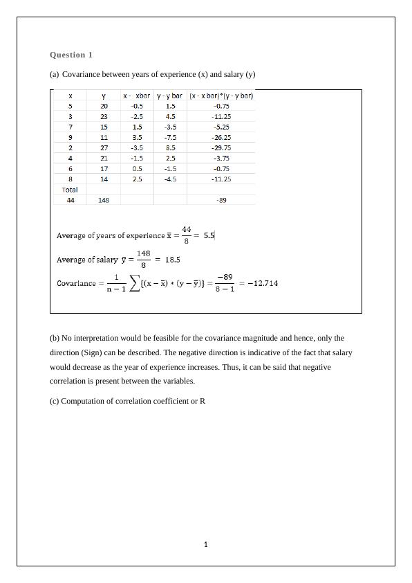 Statistics Assignment on Covariance, Correlation Coefficient, Hypothesis Testing, Measures of Central Tendency, and Probabilities_2