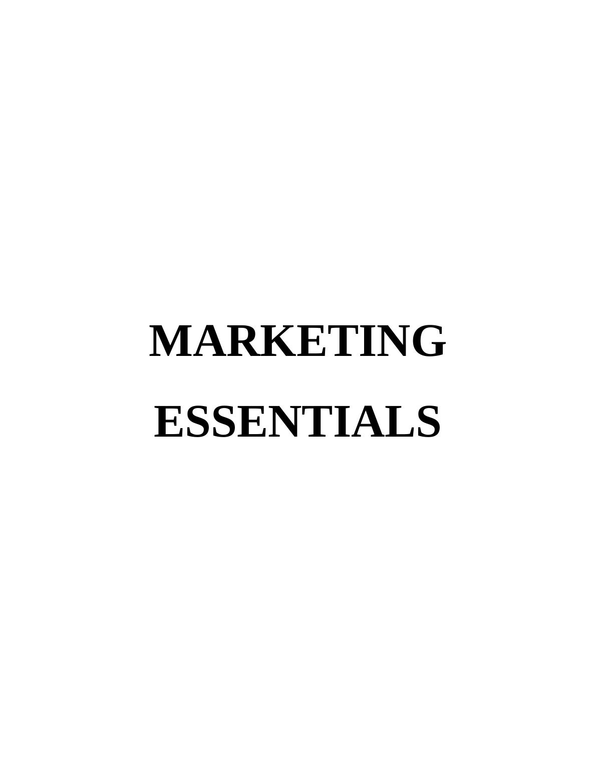 Marketing Essentials Assignment | Assignment Marketing_1