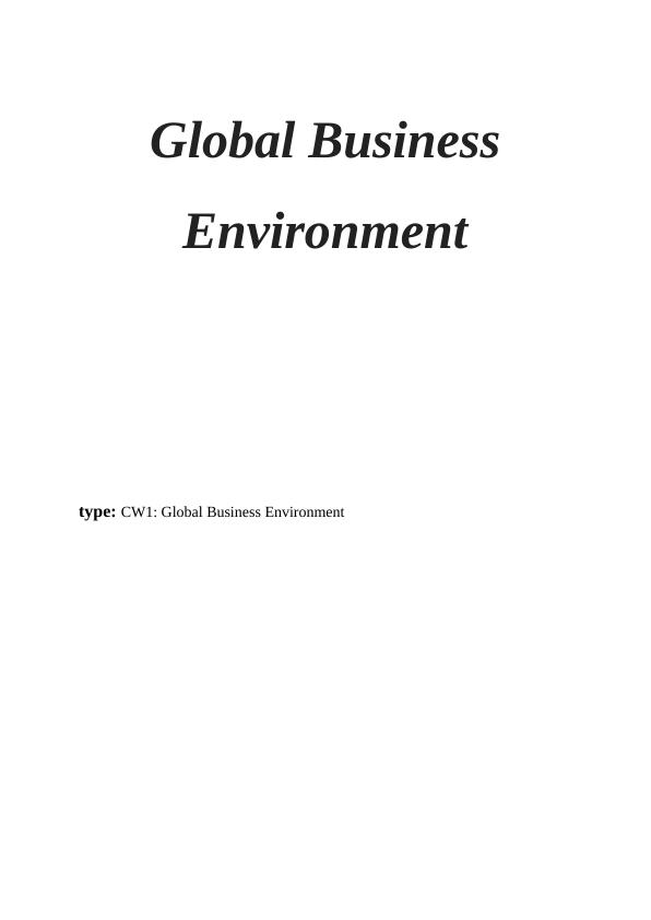 Global Business Environment_1