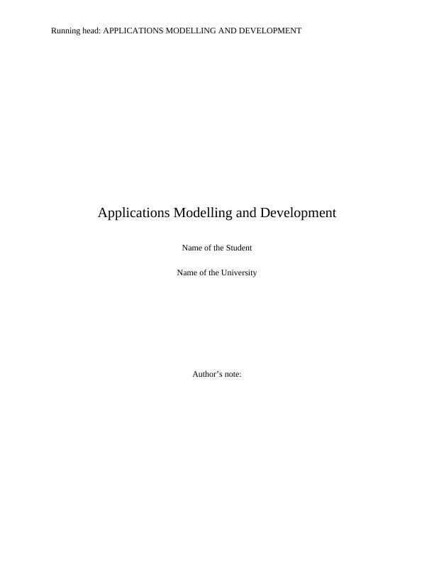 Applications Modelling and Development_1