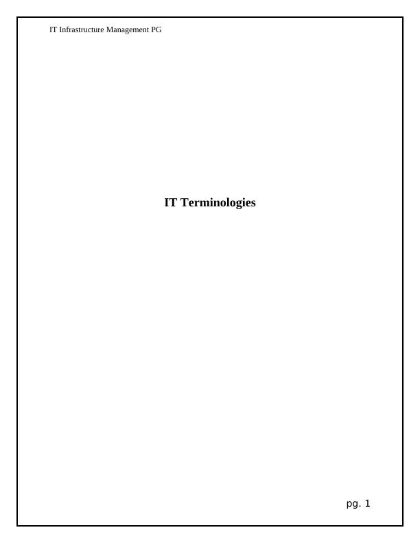 ITC540 - IT Infrastructure Management PG - Report_1