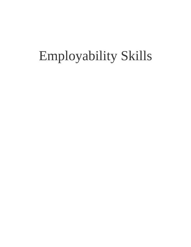 Employability Skills: Assignment_1