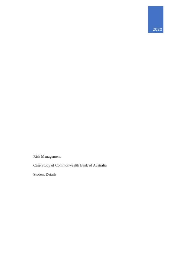 Risk Management Case Study of Commonwealth Bank_1
