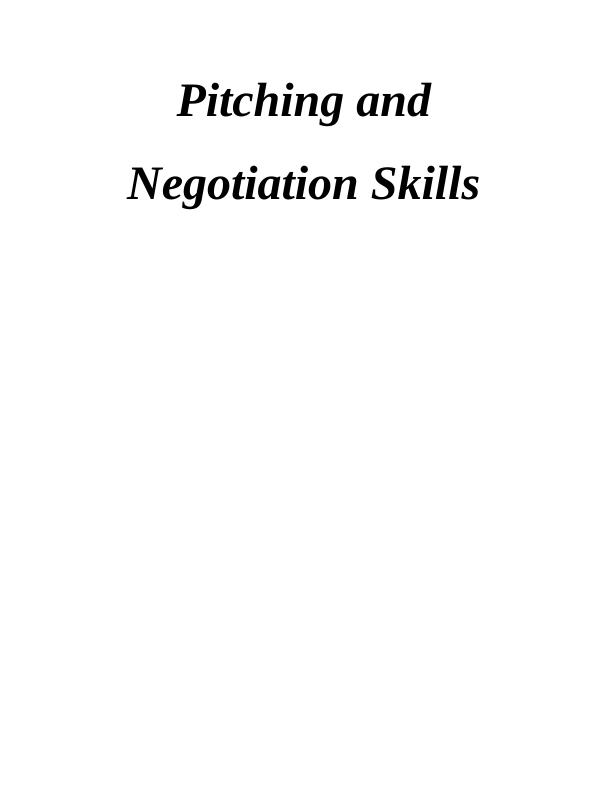 Pitching and Negotiation Skills Assignment - Doc_1