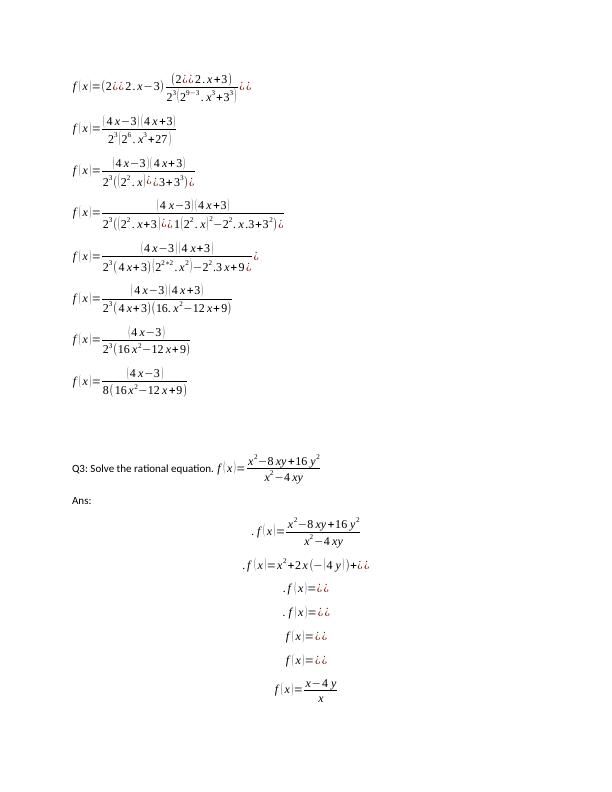 Domain Of Rational Function Assignment