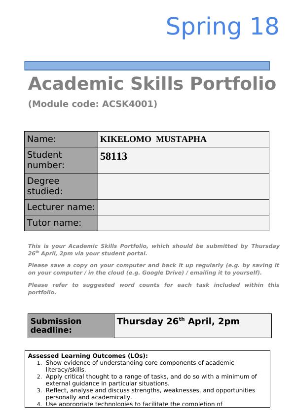 KIKELOMO MUSTAPHA Academic Skills Portfolio_1