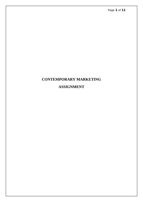 Contemporary Marketing Assignment PDF_1