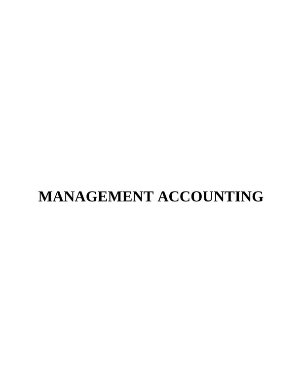 Managerial Accounting Assignment_1