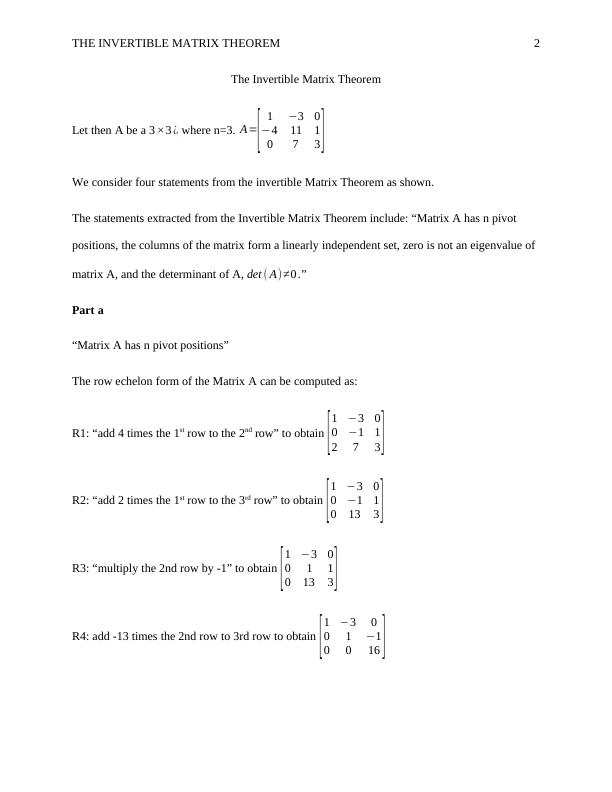 Math Assignment Invertible Matrix Theorem_2