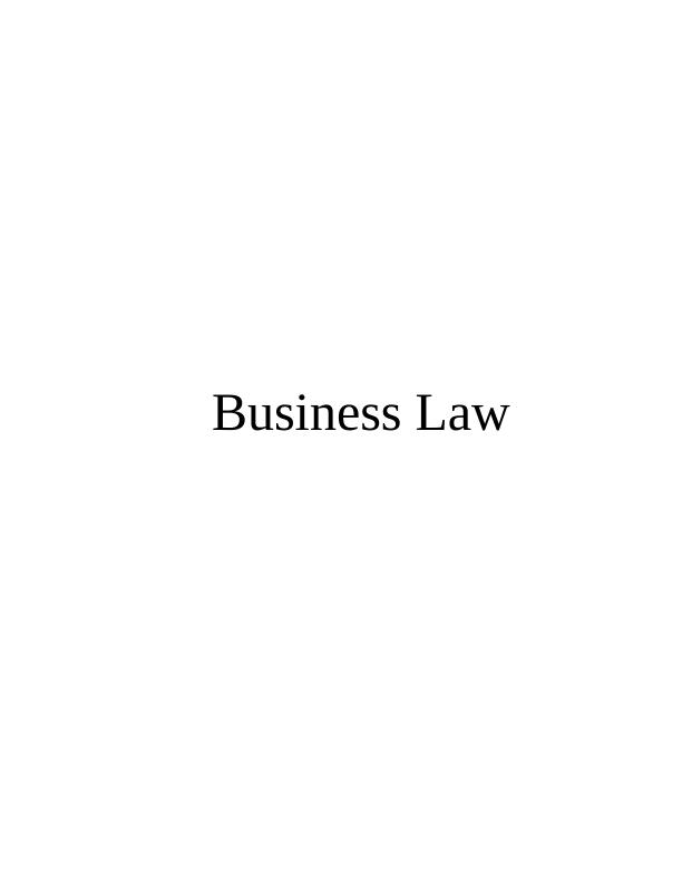 Law Assignment: Assignment Business Law_1