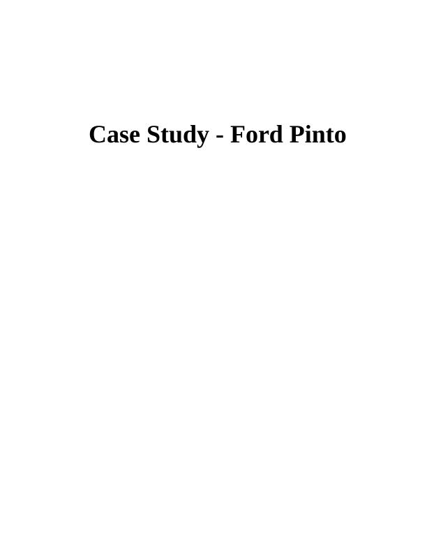 ford pinto case study pdf