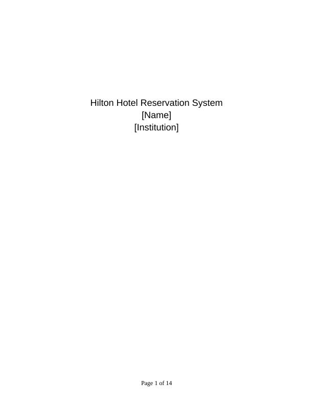 Design of Hilton Hotel Reservation System_1