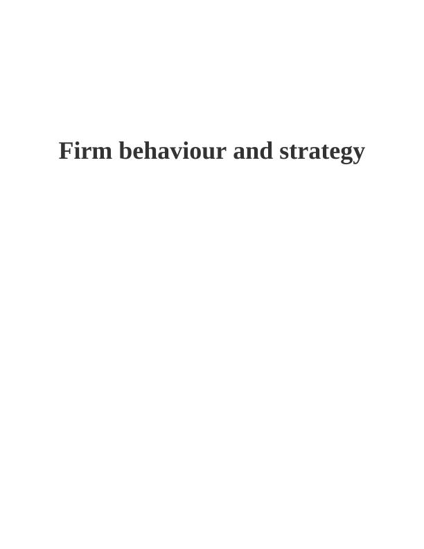 Firm Behaviour and Strategy of Samsung_1