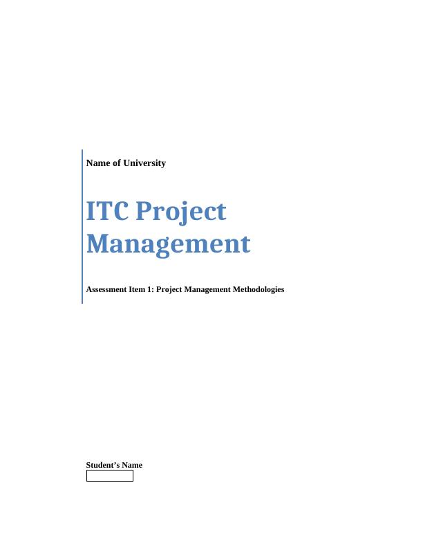 ITC Project Management Assignment_1
