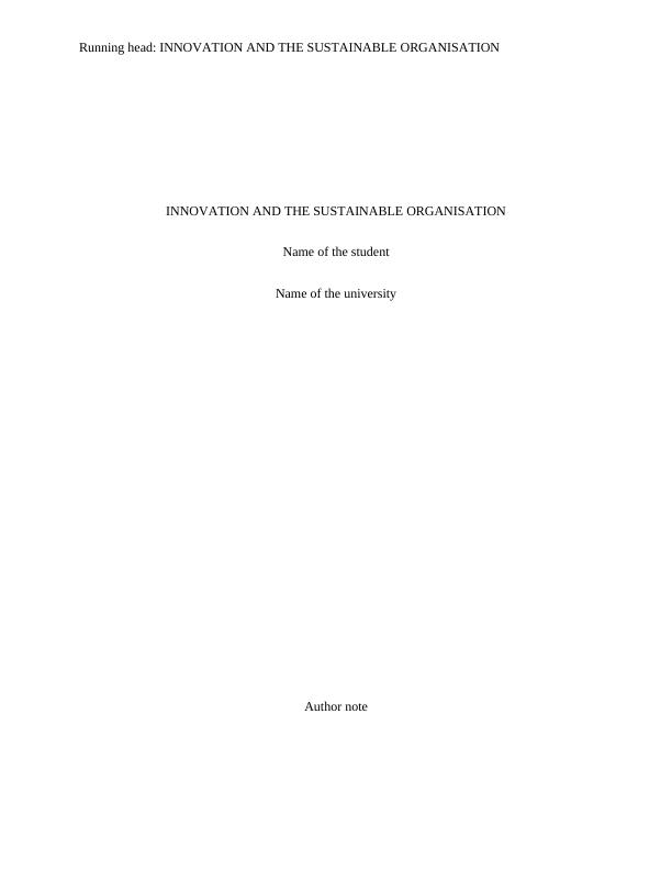 Innovation and the Sustainable Organisation : PDF_1