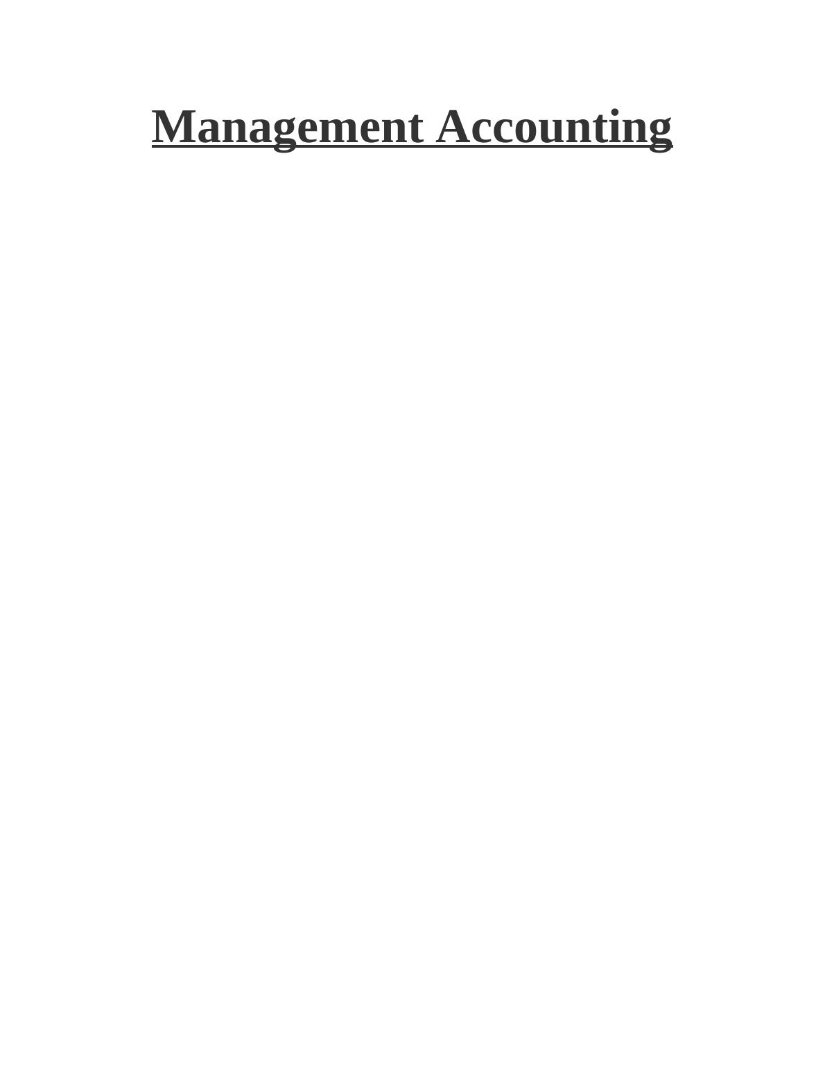 Management Accounting  -  Sample Assignment_1