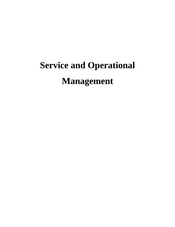 Operation Management Assignment | 4 V's Model_1
