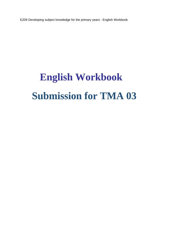 English Workbook - Assignment_1