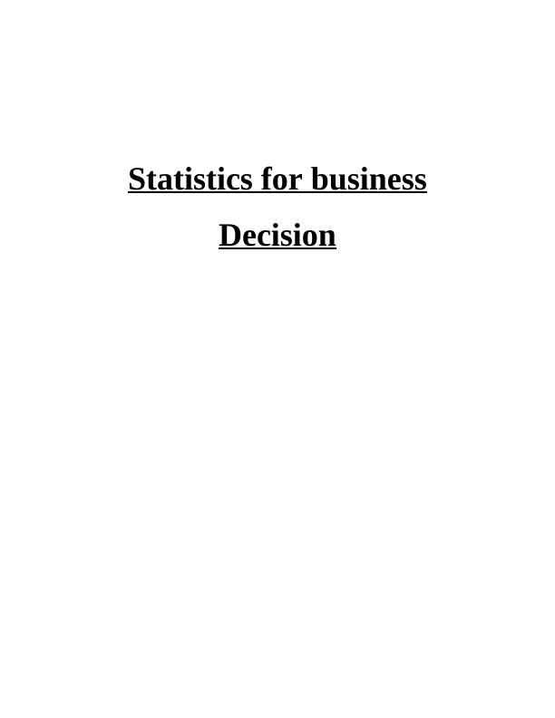 Statistics for Business Decision_1