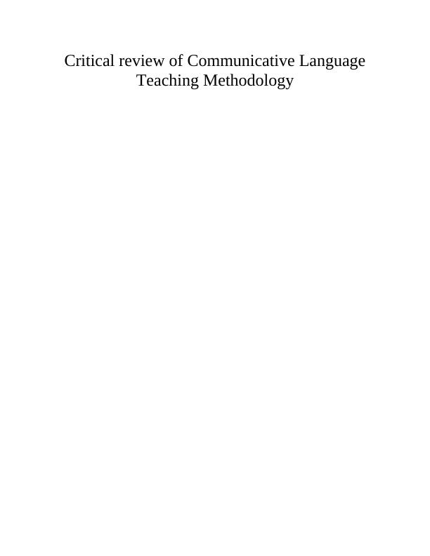 (PDF) A Critical Overview of Communicative Language_1