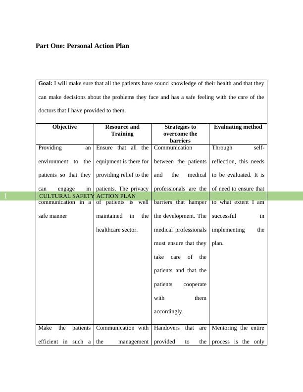 Cultural Safety Action Plan For Healthcare Sector 6802