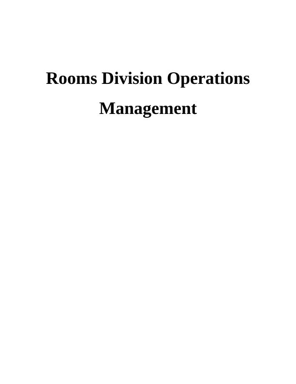 Rooms Division Operations Management of Hilton Hotel_1