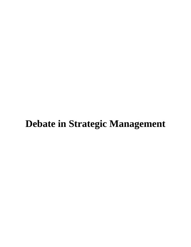 Essay in Strategic Management_1