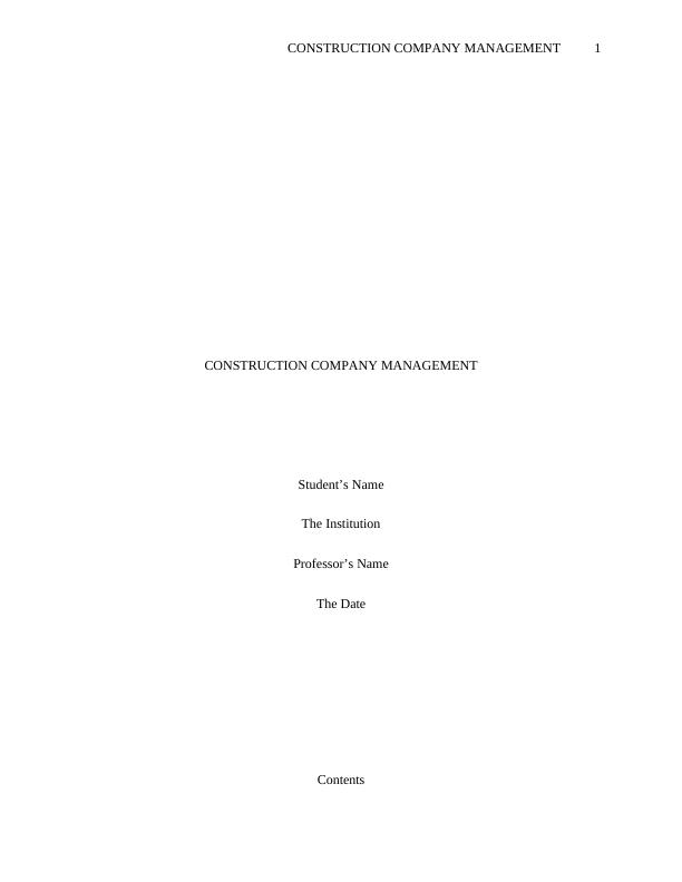 CMG01- Report on Construction Company Management_1