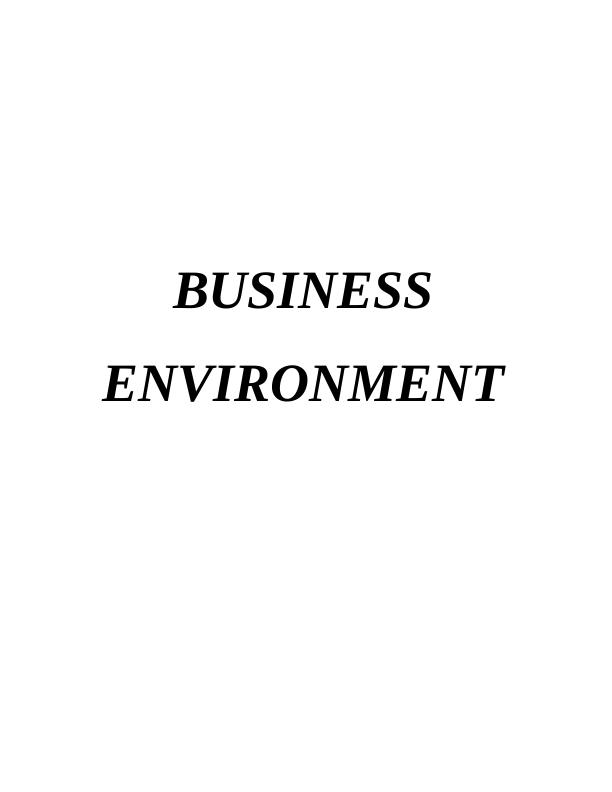 Business Environment Report on Tesco_1