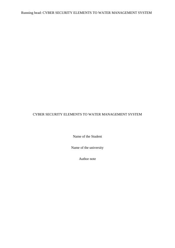 CYBER SECURITY ELEMENTS TO WATER MANAGEMENT SYSTEM_1
