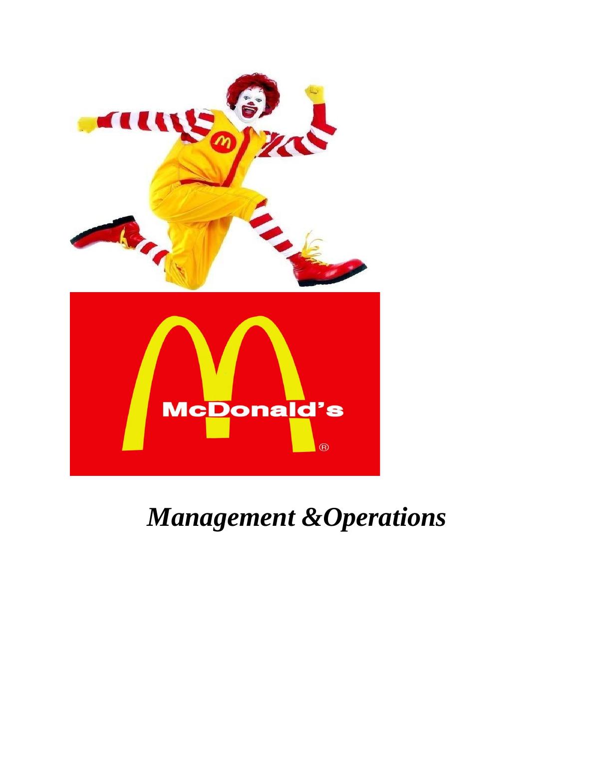 Management And Operations Of McDonald_1