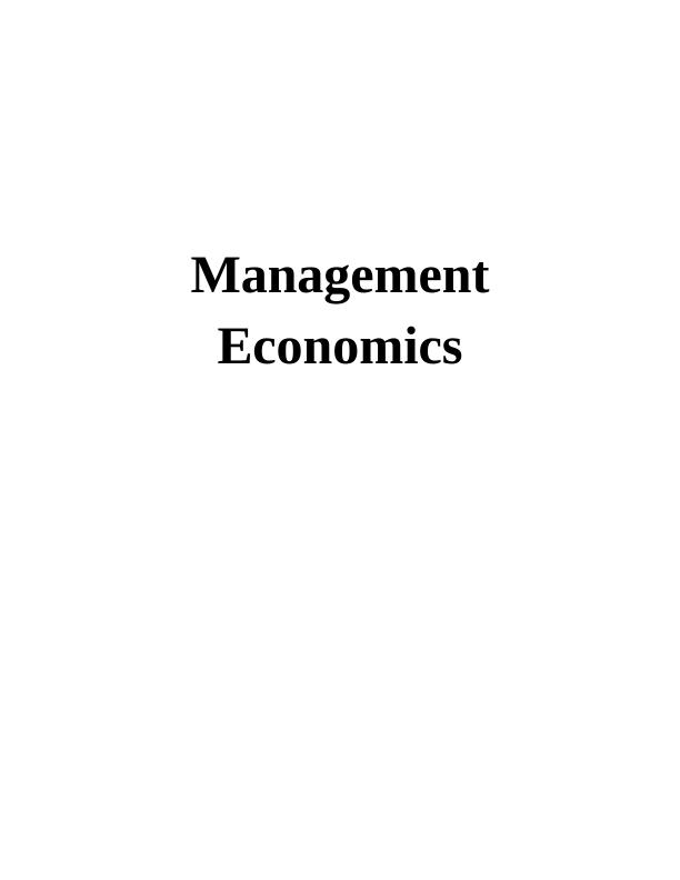 Managerial Economics and Pricing Policy of McDonalds_1