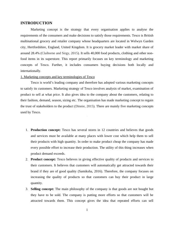 Report on Marketing Concepts of Tesco_3