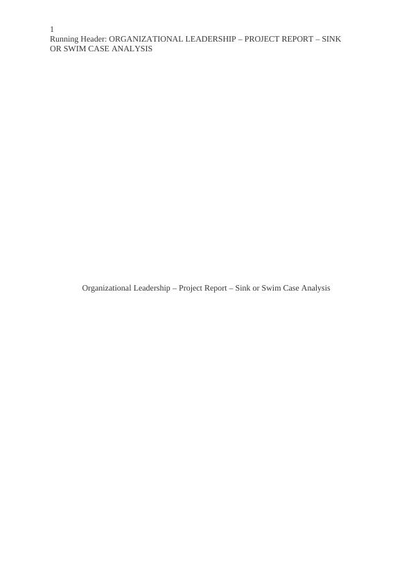 Organizational Leadership – Project Report_1