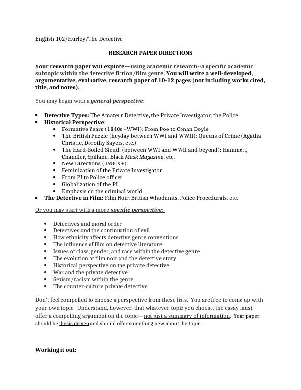 Research Paper Directions for Detective Fiction/Film Genre_1
