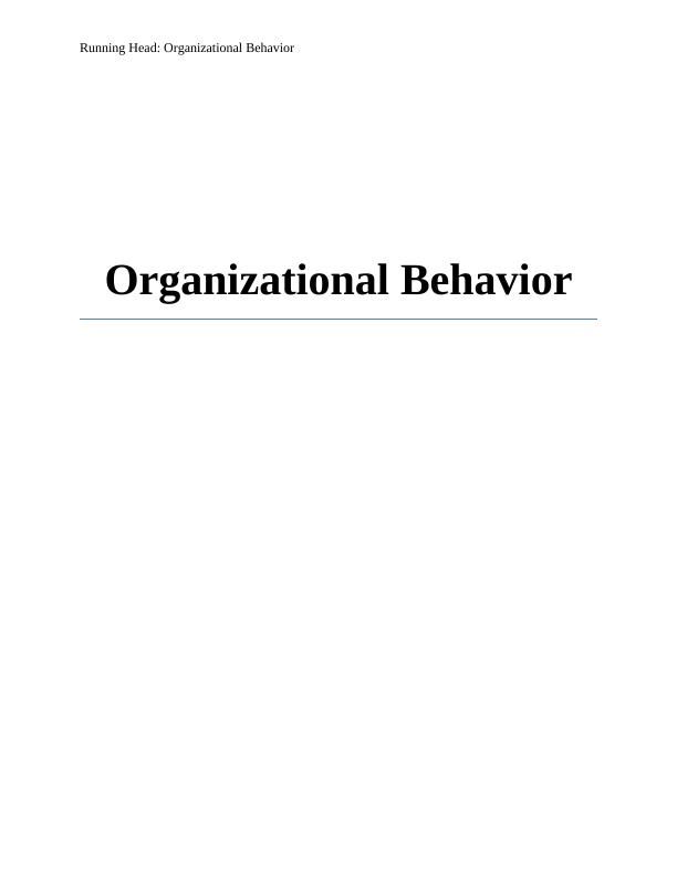 Organizational Behavior Assignment - Emotional Intelligence_1