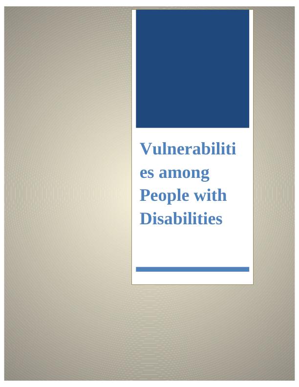 Vulnerabilities among People with Disabilities_1