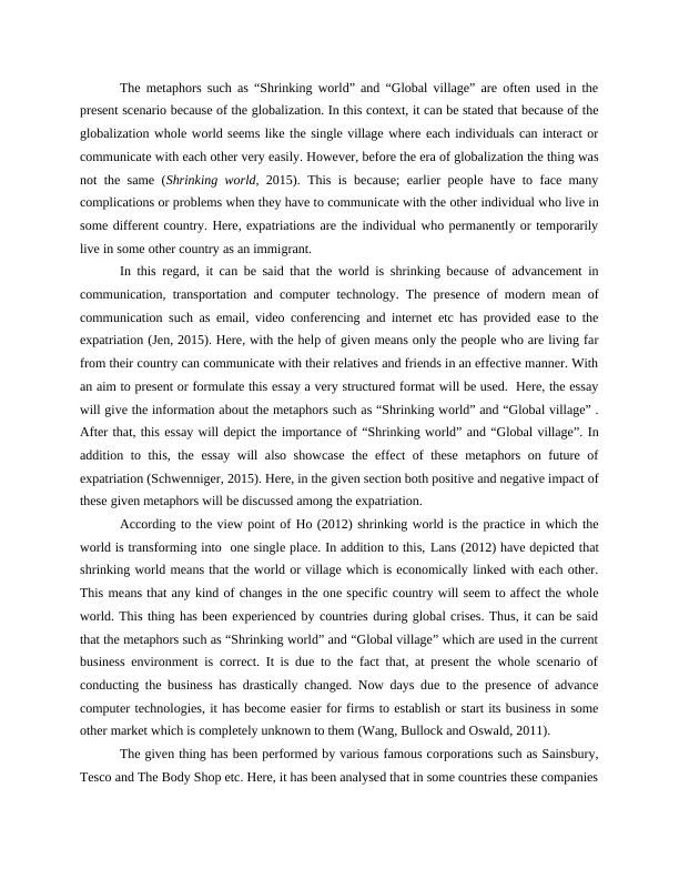 Essay The shrinking world due to Globalisation_2