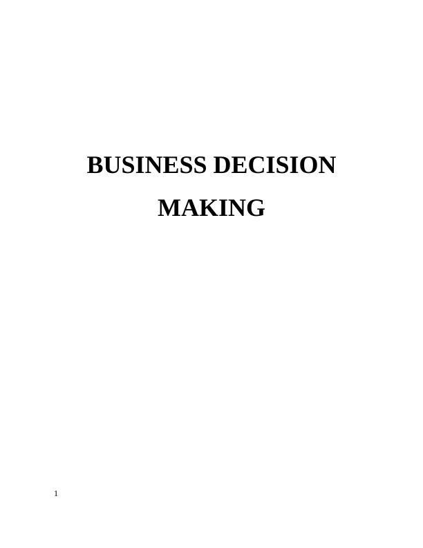 The Aspects of Business Decision Making_1