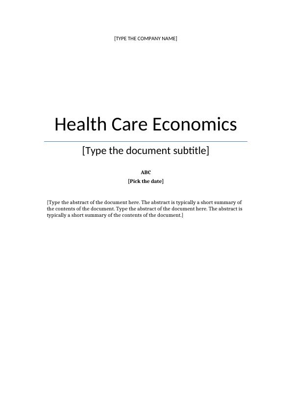 Health Care Economics: Policies and Provisions for Senior Citizens_1