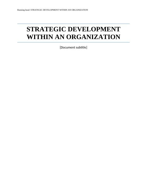 Business Strategy of an Organization Assignment_1