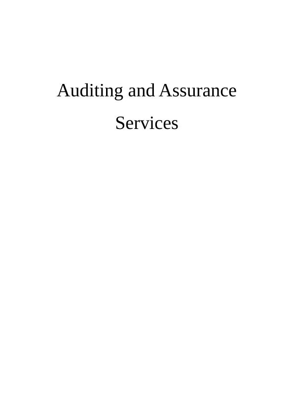 Auditing and Assurance Services: Doc_1