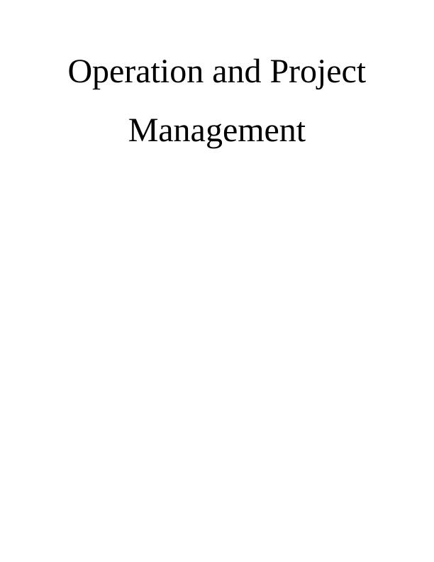 Operation and Project Management : M&S and Portakabin_1