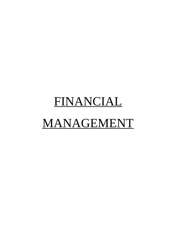 Financial Management Assignment - Planet_1