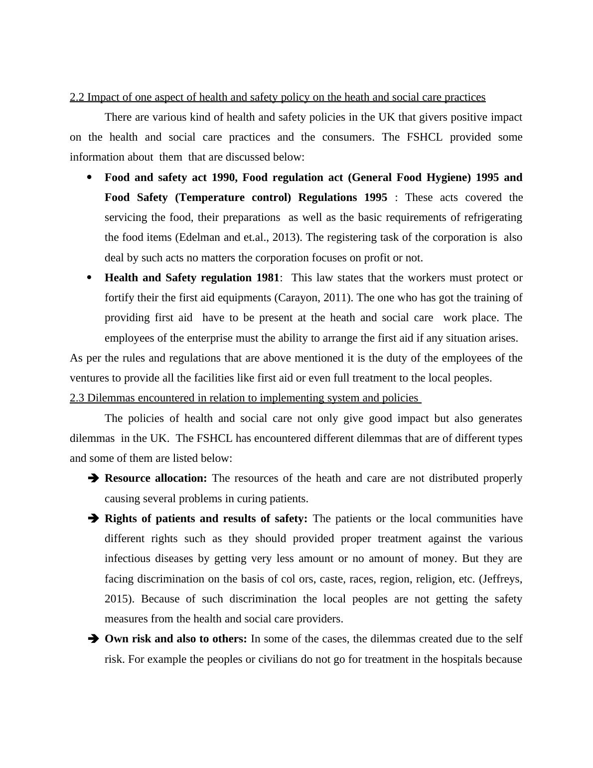 Report On NHS Trust Health & Safety Policies