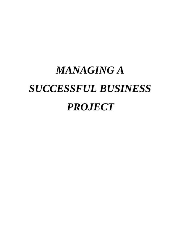 Managing a Successful Business | Project_1