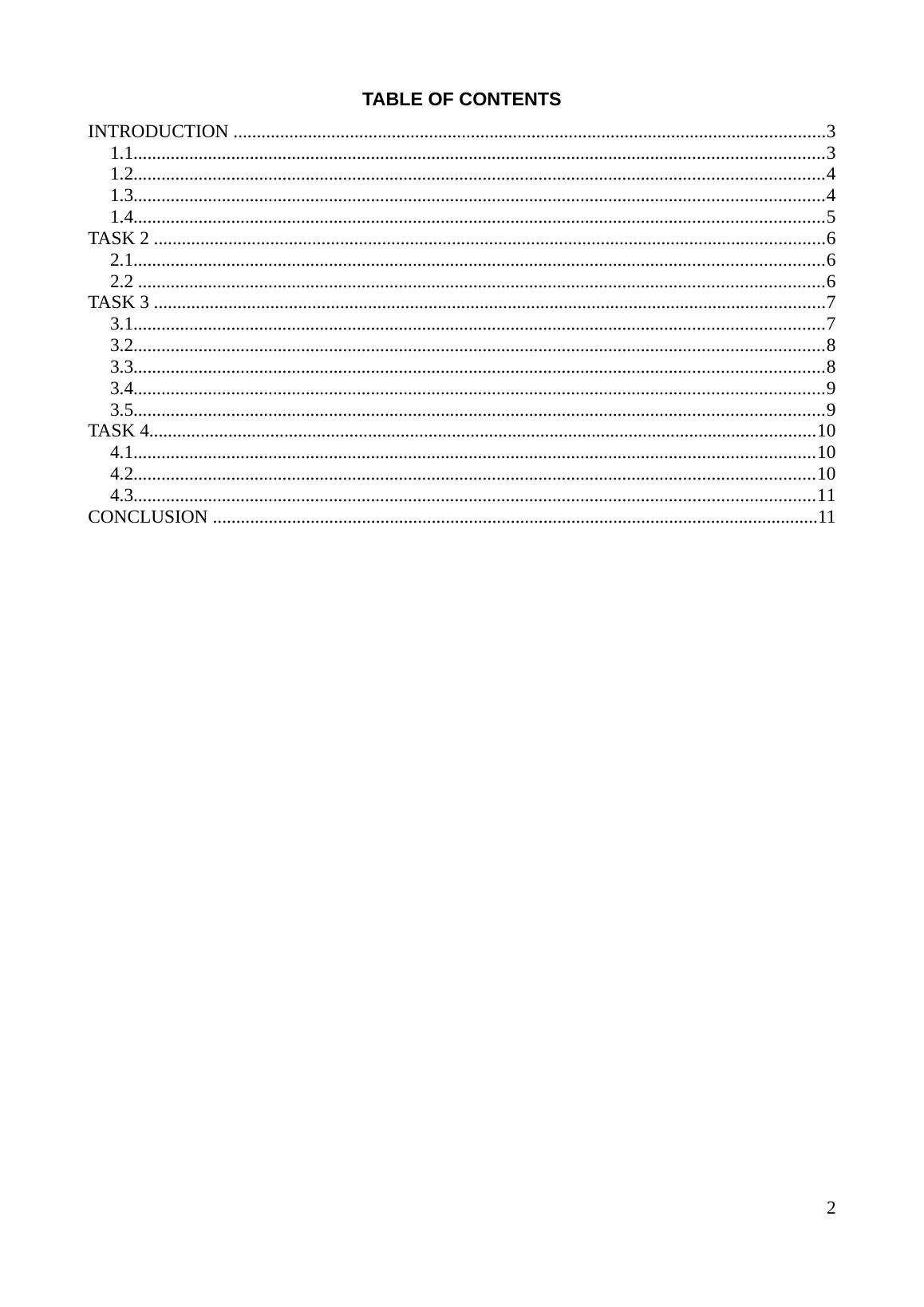 Market Research Report on Marketing Planning Planification TABLE OF CONTENTS_2